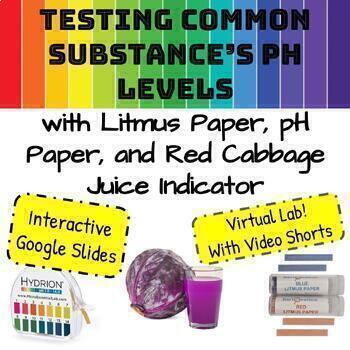 Preview of Acids and Bases Virtual Lab: pH Paper, Litmus Paper, & Cabbage Juice