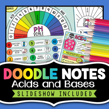 Preview of Acids and Bases + pH Scale Doodle Notes Activity | Acids Bases Worksheet