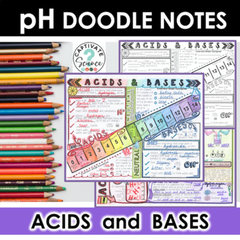 Preview of Acids and Bases, pH Scale Doodle Notes + Powerpoint  | Science Doodle Notes