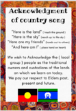 Acknowledgement of Country Song and Poster Editable