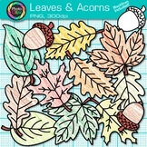 Acorn & Fall Leaf Clipart: Red Orange Yellow Oak Maple Aut