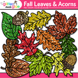 Acorn & Fall Leaf Clipart: Red Orange Yellow Oak Maple Aut