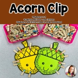 Acorn Letter and Number Clip-Fall-Thanksgiving-Fine Motor