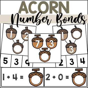 Preview of Acorn Themed Number Bonds for Addition within 10