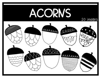 acorn clip art black and white