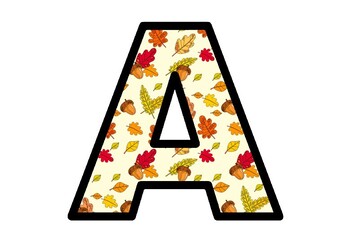 Acorns, Leaves, Fall Bulletin Board Letters, A to Z, a to z, 0 to 9 ...