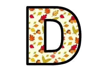 Preview of Acorns, Leaves, Fall Bulletin Board Letters, A to Z, a to z, 0 to 9, Punctuation