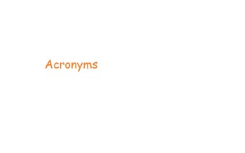 Preview of Acronyms