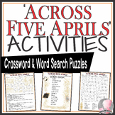 Across Five Aprils Activities Irene Hunt Crossword Puzzle 