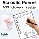 Acrostic Poem | 500 Followers Freebie