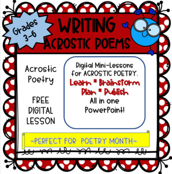 Preview of Acrostic Poem Digital Writing Lesson | Distance Learning