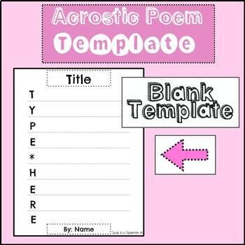 Preview of Acrostic Poem Google Slide Template [DISTANCE LEARNING]