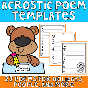 Preview of Acrostic Poem Templates - Mother's Day, Halloween, Thanksgiving, and More
