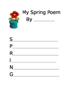 Preview of Spring Acrostic Poem