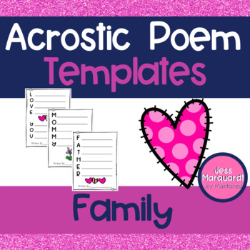 Preview of Acrostic Poem Templates For Mother's & Father's Day