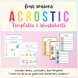 Acrostic Poem Templates, Notes, & Worksheets | Acrostic Le