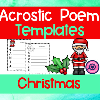 Preview of Acrostic Poem Templates for Christmas