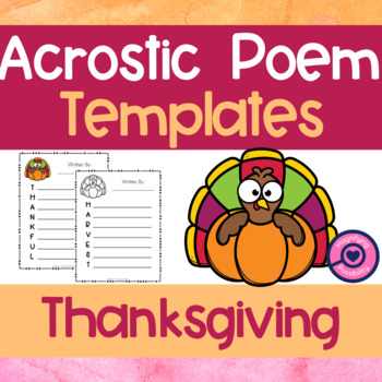 Preview of Acrostic Poem Templates for Thanksgiving