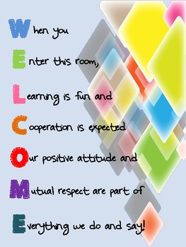 classroom welcome acrostic poem sign door grade 5th poems teacher posters quotes chart poster rules signs theme sunday teaching journey