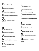 Acrostic Poem for "Piano"