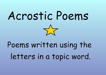 Preview of Acrostic Poems