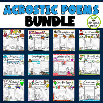 Preview of Acrostic Poems Seasonal and Holiday Bundle