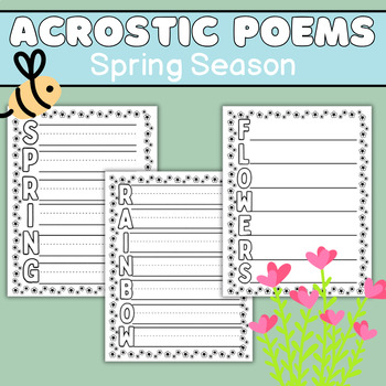 Preview of Acrostic Poems Spring Template Creative Writing Poetry March April May