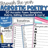 Acrostic Poems Templates Spring Bulletin Board National Poetry Month Writing