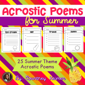 Acrostic Poems for Summer by Courtney Keimer | TPT