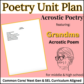 Preview of SEL Poetry Acrostic Poem Lesson & Writing Activity #4