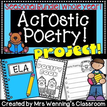 Acrostic Poetry Seasonal, Monthly, Holiday Poems Whole Year | TPT