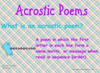 Preview of Acrostic Spring Poetry