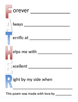 Preview of Acrostic Father Poem