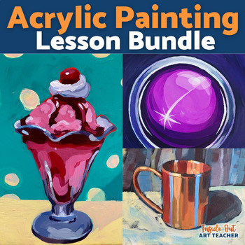 Preview of Acrylic Painting Lesson Bundle for Beginners - High School Art - Middle School