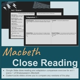 Act 1 Scene 1 Macbeth Close Read and Comparison