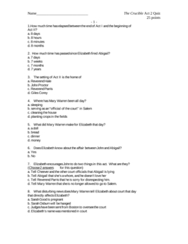 28 The Crucible Act 2 Worksheet Answers - Worksheet Resource Plans