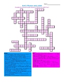 Act 2- Romeo and Juliet- Crossword Puzzle