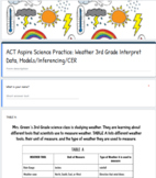 Act Aspire Science Test Prep: Weather 3rd 4th Grade
