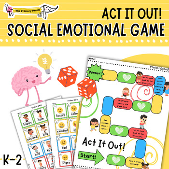 Preview of Act It Out! SEL Interactive Feelings Board Game & Morning Meeting Activity K-2