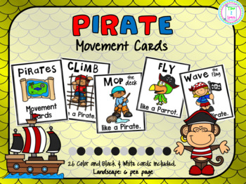Preview of Act Like a Pirate Movement Cards/Brain Break