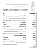 Act of Contrition Prayer Fill-in-the-Blank Activity - Updated!