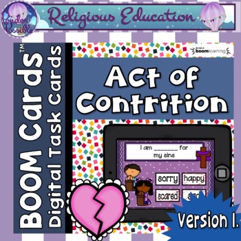 Preview of Act of Contrition Prayer BOOM Cards (Digital & Distance Learning)