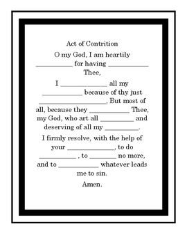 the act of contrition prayer