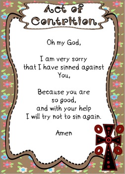 act of contrition sorry prayer posters worksheets and interactive