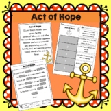 Act of Hope Prayer Lesson, Prayer Cards, Poster, and Worksheets
