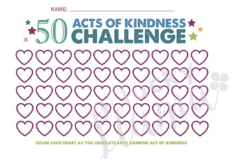 Act of Kindness Challenge Chart and printables by The Lucky Llama