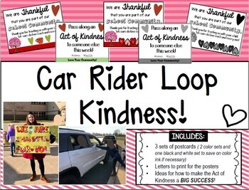 Preview of Act of Kindness for Families- Car Rider Family Drop Off/Pick Up FUN!