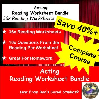 Preview of Acting COMPLETE Reading Worksheet Bundle **Editable**