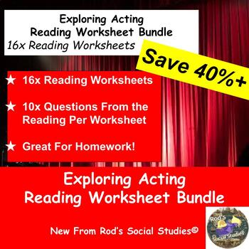 Preview of Exploring Acting Chapter Reading Worksheet Bundle **Editable**