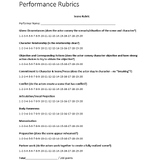 Acting Performance Rubrics